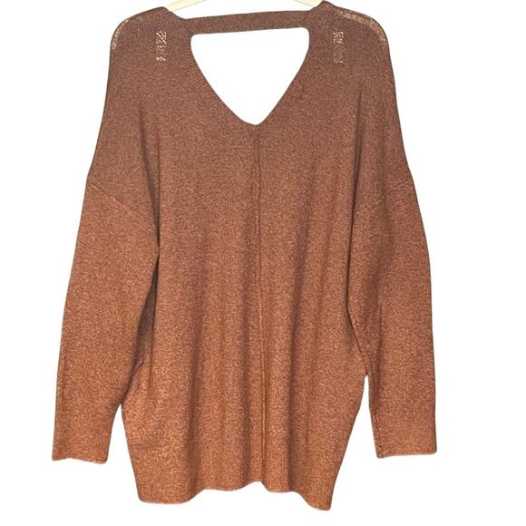 Maurices oversized sweater v-neck open back soft cozy comfy size XL - Picture 2 of 3